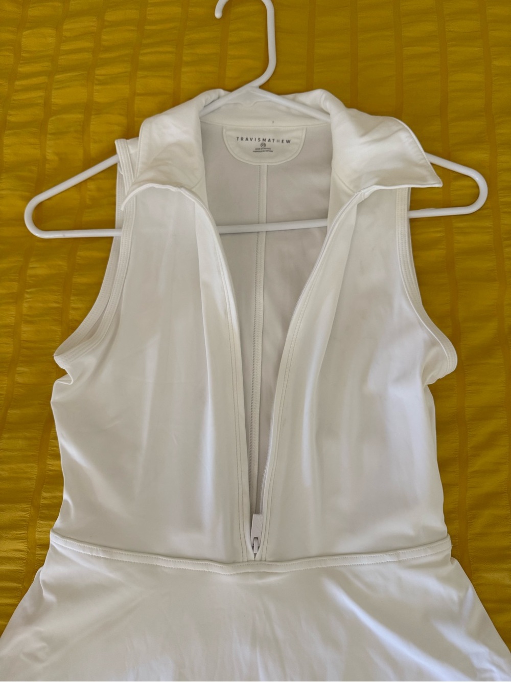 Travis Mathew Movement Sleeveless Polo Dress 2.0 White XS - Picture 7 of 12